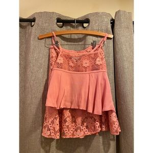 NWT For Love & Lemons 2-piece Pink Floral Skirt and Top